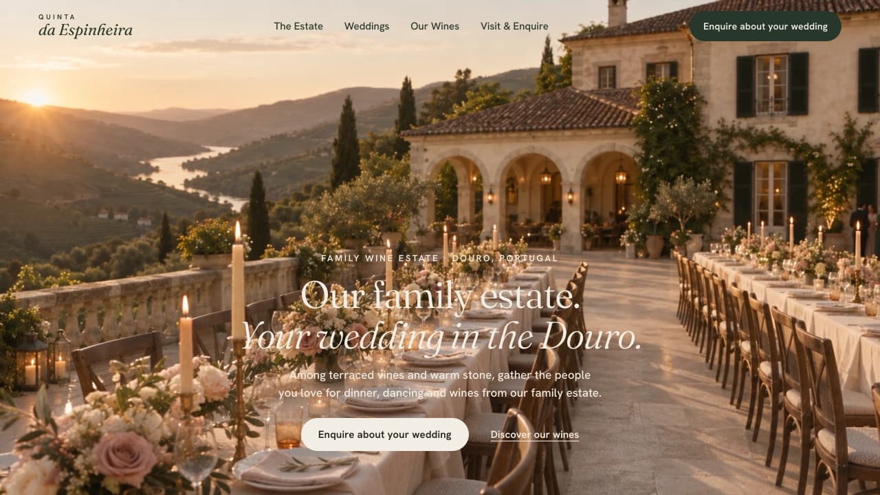 Website design: a winery concept build for Quinta da Espinheira